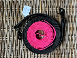Leidsels 6m half hexa / half biothane fuchsia-zwart