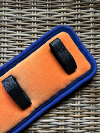 Harnesspad matte velvet orange x blue | mini