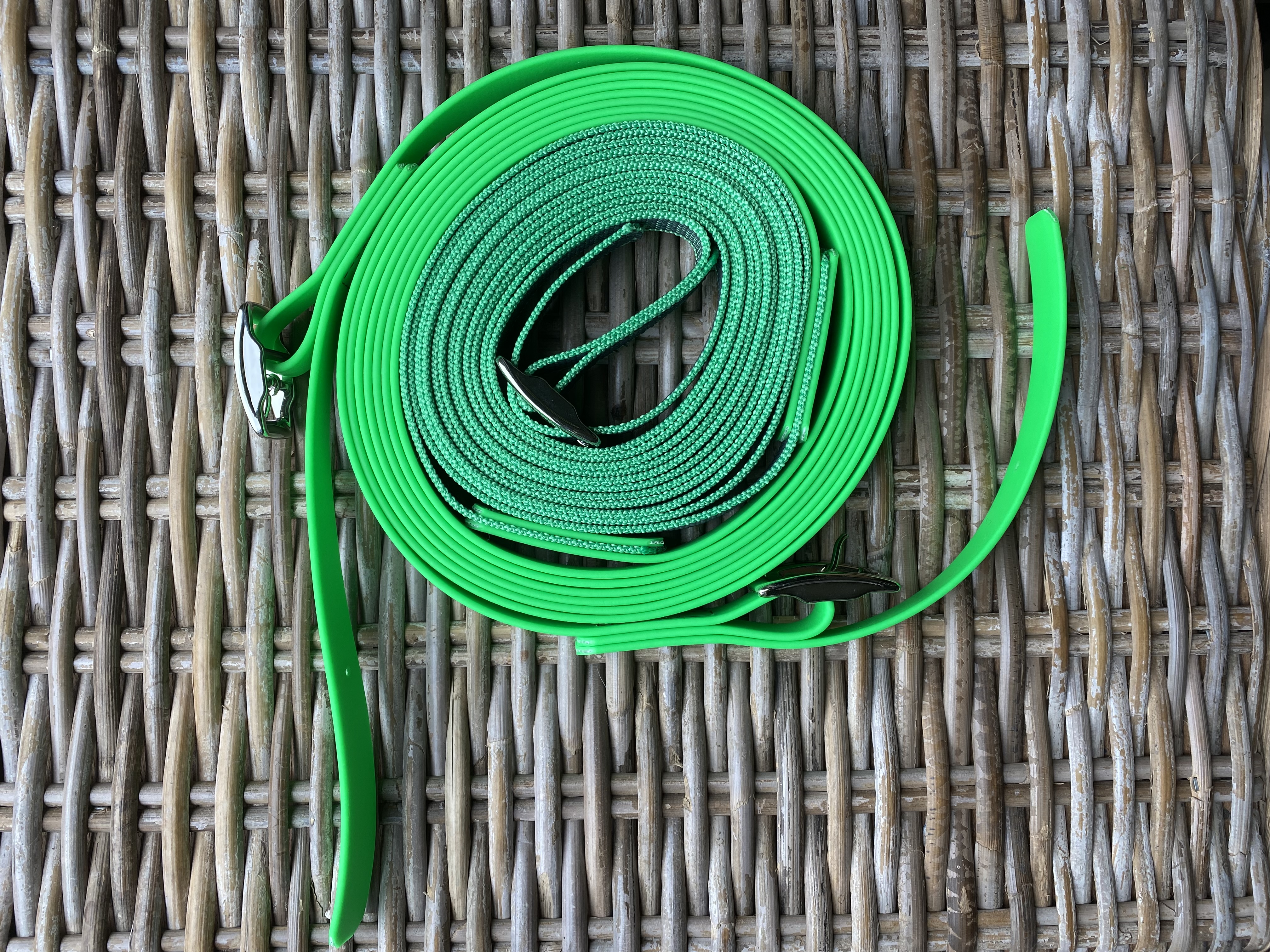 Leidsels half antislip/biothane fel groen