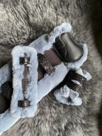 Complete set luxury fur jeans