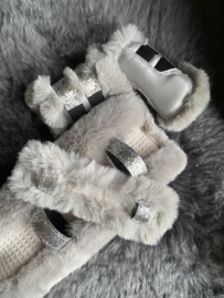 Complete set luxury fur light grey