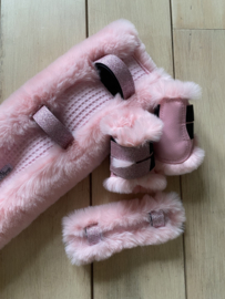 Complete set luxury fur light pink