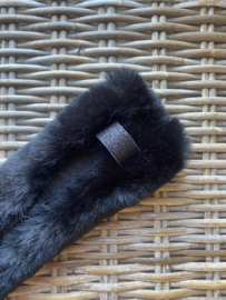 Kopstuk onderlegger luxury fur black