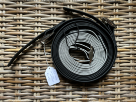 Leidsels 5.5 m half biothane / half anti slip grijs - zwart