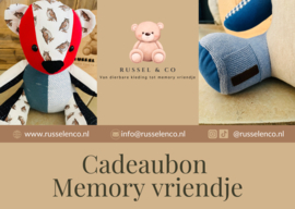 Memory vriendjes cadeaubon volwassene