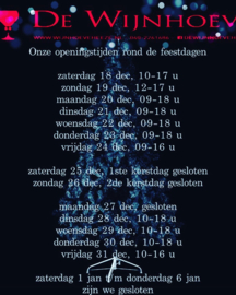 Onze openingstijden rond de feestdagen