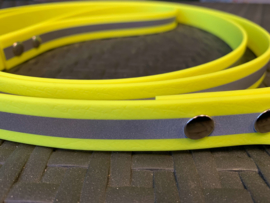 PVC hondenlijn geel reflectie 20mm