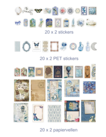 Vlinder blauw | 100 stuks papier en stickers