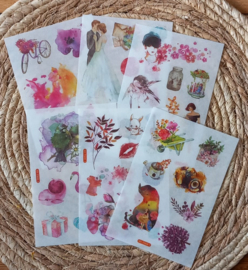 Huwelijk Stickers| 6 vellen washistickers