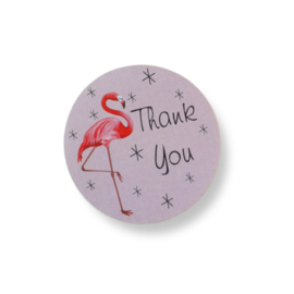 Thank you Flamingo/roze - 12 stickers