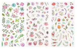 Kleine bloemen Stickers| 3 vellen washistickers