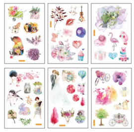 Huwelijk Stickers| 6 vellen washistickers