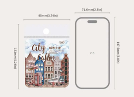 20 kartonnen stickers | Thema de stad