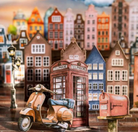 20 kartonnen stickers | Thema de stad