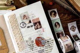 Postzegels vrouwen en meisjes - washitape