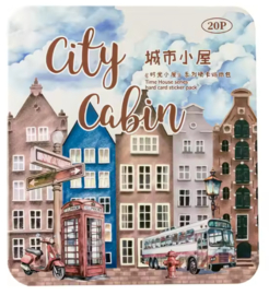 20 kartonnen stickers | Thema de stad