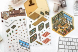 3D Scene stickers- Boekwinkel