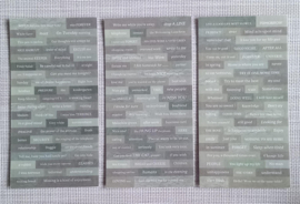 Teksten | Grijsgroen met witte letters | Washistickers