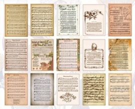 Muziekschrift | 60 stuks achtergrondpapier