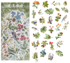 Bloemen en vogels - 60 washistickers