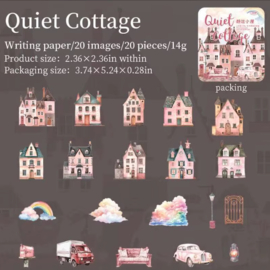 20 kartonnen stickers | Thema het dorp