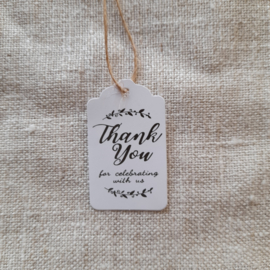 Thank you rechthoek - cadeaulabel 20 stuks