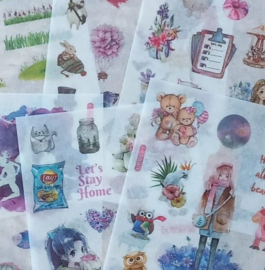 Vrije tijd Stickers| 6 vellen washistickers