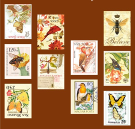 Postzegels Insecten en vogels- washitape