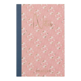 Notitieboek | Roze met blauwe band | A6