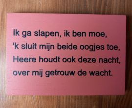 Houten bordje - ik ga slapen, ik ben moe