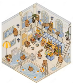 3D Scene stickers- Zwembad