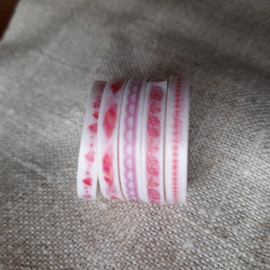 Washitape Roze C - 5 rollen