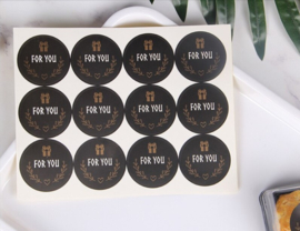 For you zwart/goud - 12 stickers