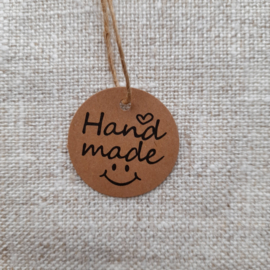 Handmade rond kraft - cadeaulabel 20 stuks