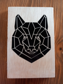 Houten bordje - wolf