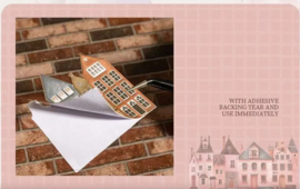 20 kartonnen stickers | Thema het dorp