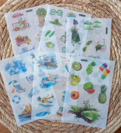 Zomerse Stickers| 6 vellen washistickers