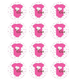 Een meisje - geboorte - 12 stickers