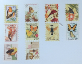 Postzegels Insecten en vogels- washitape
