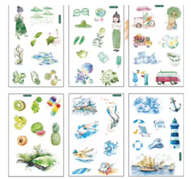 Zomerse Stickers| 6 vellen washistickers