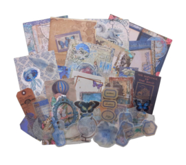Vlinder blauw | 100 stuks papier en stickers