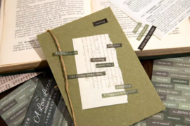 Teksten | Grijsgroen met witte letters | Washistickers