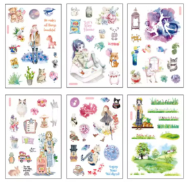 Vrije tijd Stickers| 6 vellen washistickers