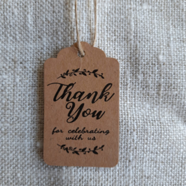 Thank you rechthoek - cadeaulabel 20 stuks