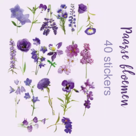 PET-stickers- Paarse bloemen