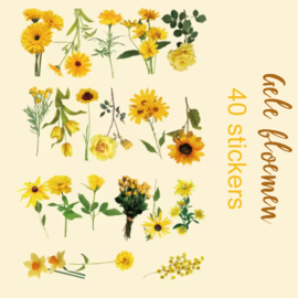 PET-stickers- Gele bloemen