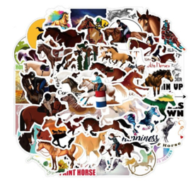 Paardenstickers | bruin | 50 stuks