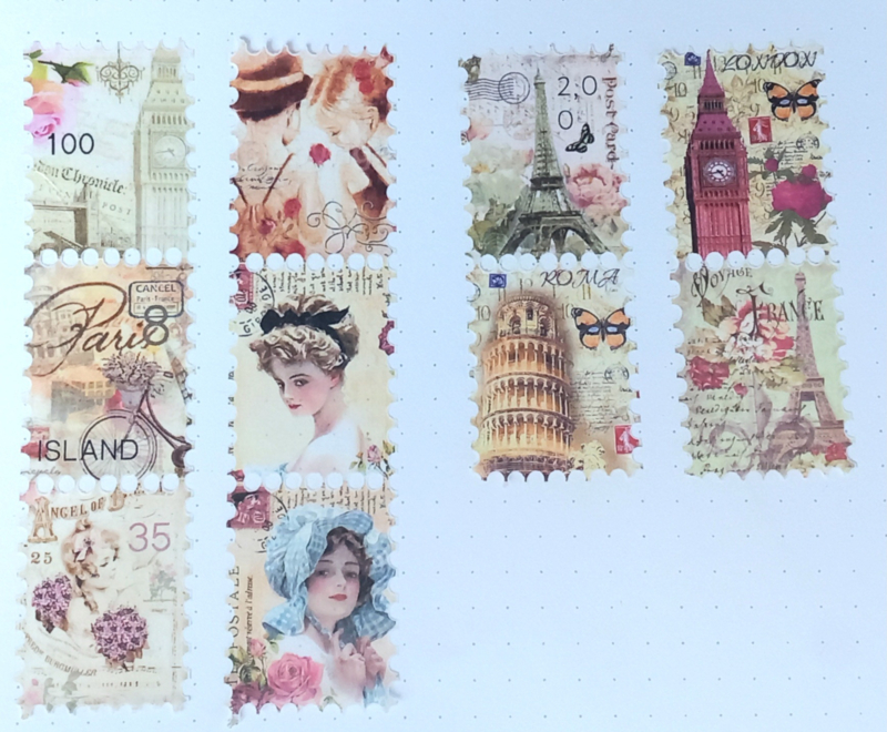 Postzegels Buitenland - washitape, Washitape