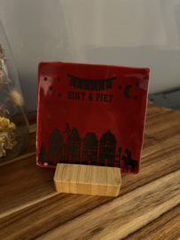 Tegeltje ‘Welkom Sint & Piet’ grachtenpandjes