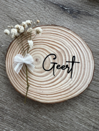 Naambordjes houten schijf